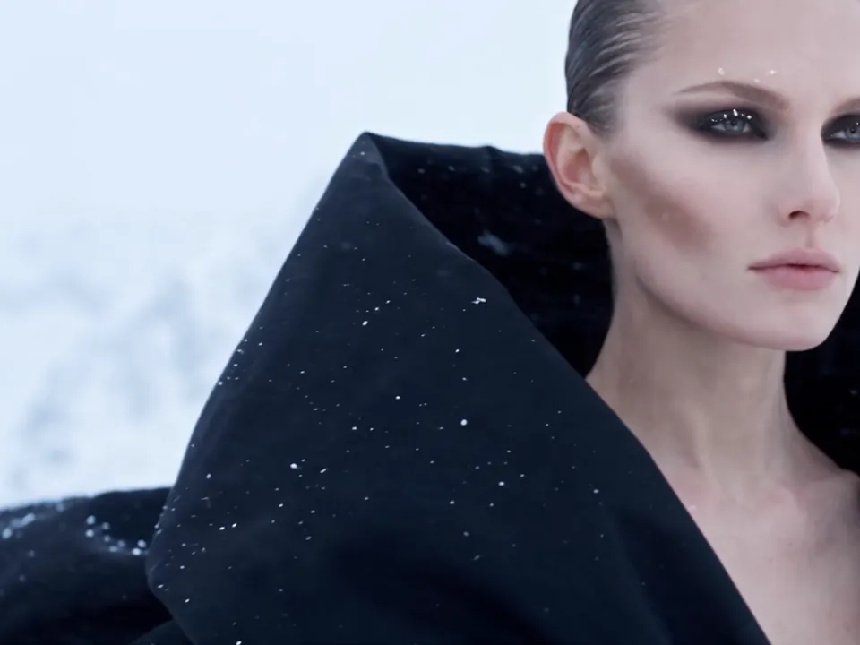 Editorial: couture cape in the snow